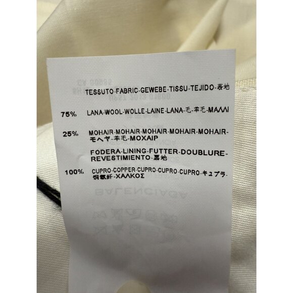 Balenciaga Womens High-Waisted Pleated Shorts Size 40 Cream - Picture 10 of 11